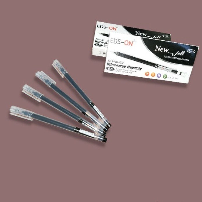 

Pulpen/ Bolpoin/ Bolpen Gel 0,5mm Merek EDS-ON 1 Lusin (isi 12pcs)