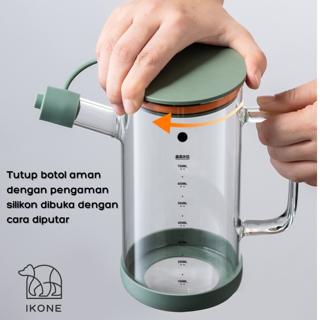 【IKONE】MILO Tempat Penyimpanan Minyak Wadah Tuang Minyak Masak Oil Bottle Botol Minyak Kaca