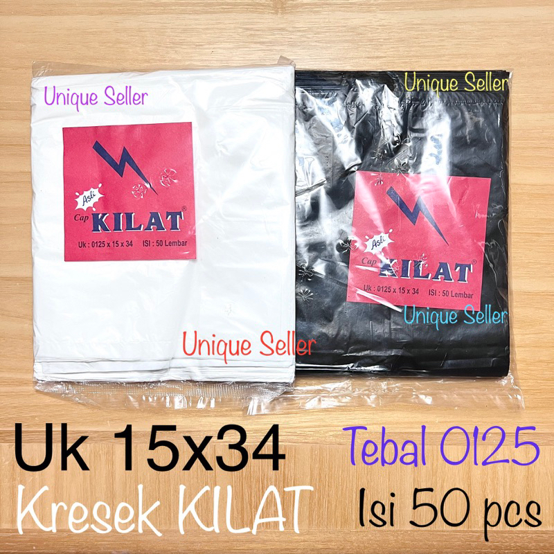 Kresek KILAT 15x34 isi 50 pcs / Kantong Kresek Bola Api Uk 15 Putih Hitam / Kresek Kilat Bola Api 15x34 Tebal 0125 isi 50 / Kantong Plastik Kilat Bola Api 15x34 x 0125 / Kantong Kresek Kilat Bola Api Putih Hitam 15 x 34 x 0125