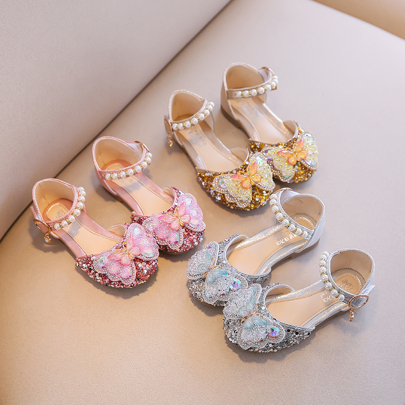 Sepatu pesta anak perempuan party shoes glitter pita bling bling