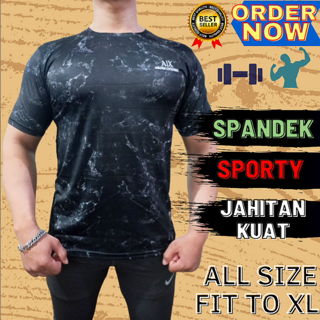 Kaos Gym Press Body Lengan Pendek Pria Motif Loreng Army Bahan Spandek Ketat