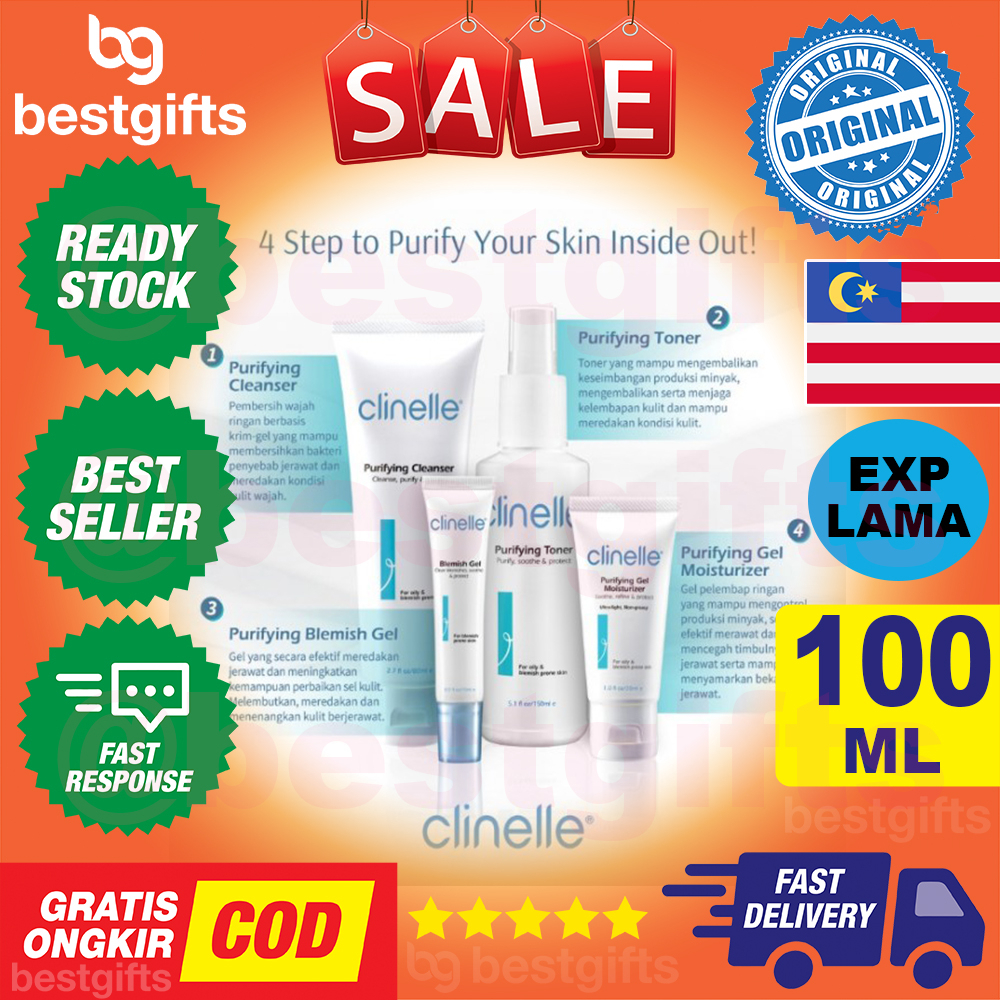 CLINELLE PURIFYING CLAY CLEANSER PEMBERSIH WAJAH KULIT BERMINYAK DAN BERJERAWAT 100 ML