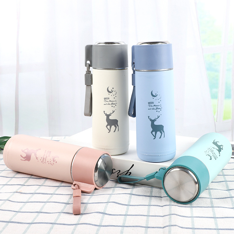 Botol Minum kaca Rusa 450 ml | Botol Thermos Mini | Botol Minum Kaca Unik | BPA FREE