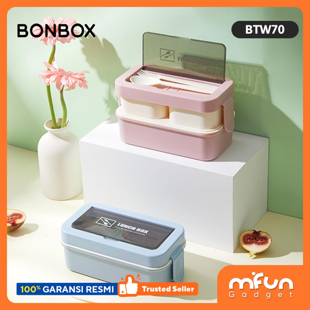 Bonbox Lunch Box Kotak Bekal Set Free Sendok Tempat Makan BTW70