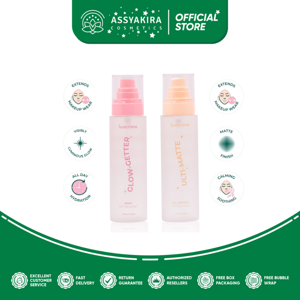 Luxcrime Glow-Getter Dewy Setting Spray | Luxcrime Ulti-Matte Oil Control Setting Spray