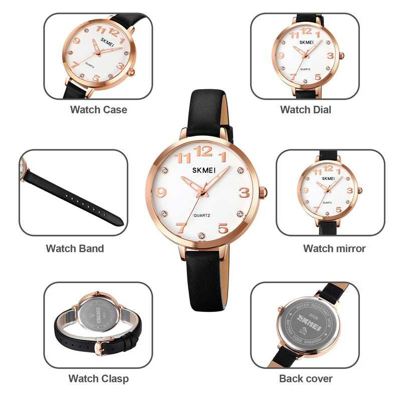 Jam Tangan Wanita Analog Watch Leather Strap Waterproof 30M Jamtangan Analog Cewek Anti Air Berkualitas