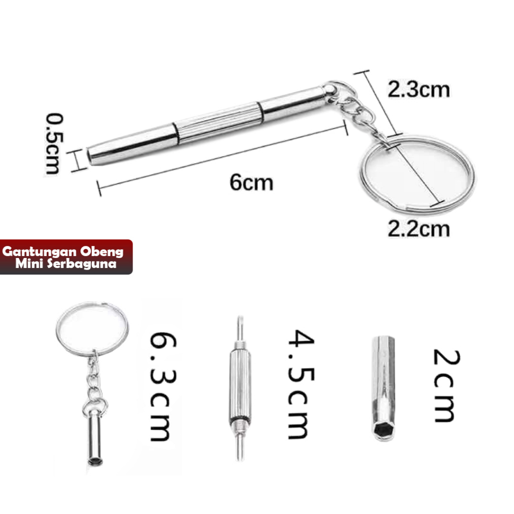 OBENG MULTIFUNGSI 3IN1/ obeng gantungan mini 3in1-YOSINOGAWA