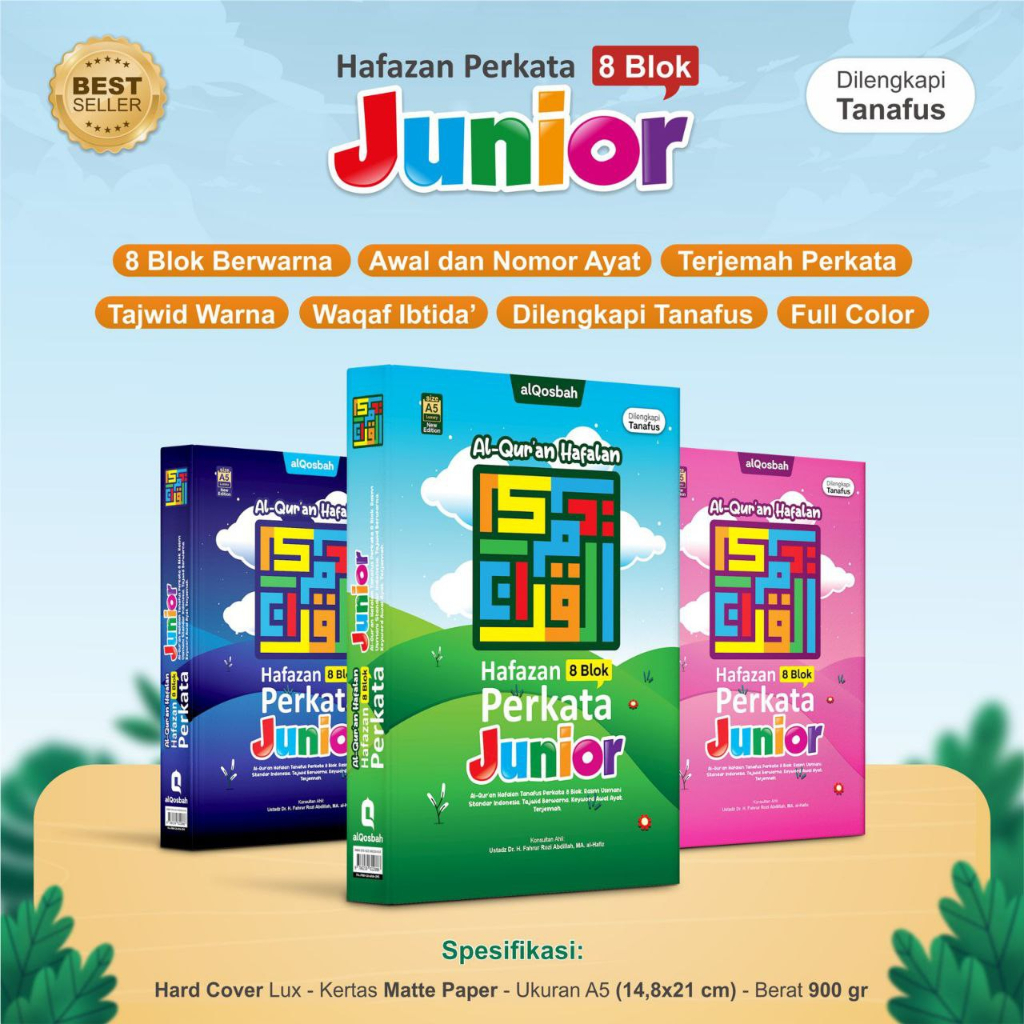 

BISA CETAK NAMA A5 AL QURAN HAFAZAN PERKATA JUNIOR 8 BLOK Penerbit : AlQosbah
