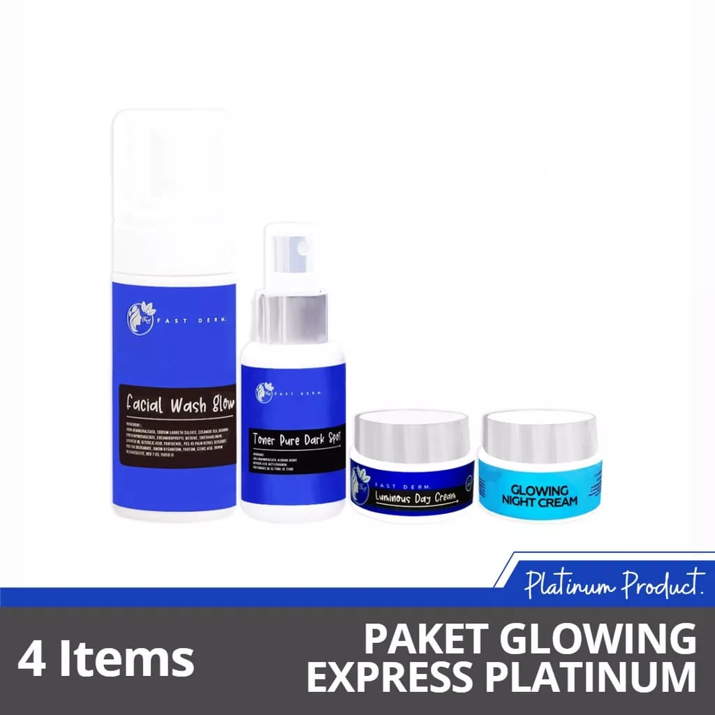 Fast Derm Paket Glowing Express Platinum - Mencerahkan Kulit - Menyamarkan Bintik Hitam