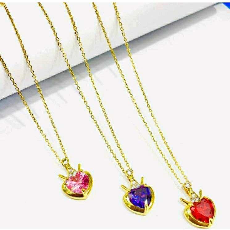 Kalung Liontin Batu Permata Titanium