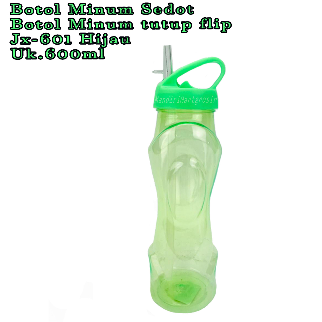 Botol Minum Tutup Flip* Botol Minum + Sedotan* Botol 600ml* JX-601