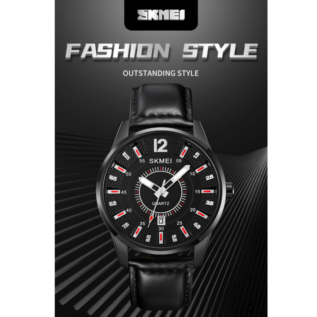 Jam Tangan Pria Analog Watch Leather Strap Waterproof 30M Desain Premium Jamtangan Anti Air Multifungsi