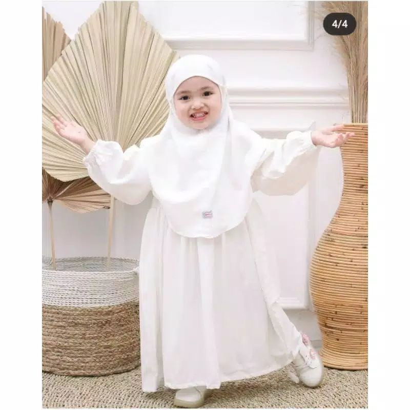 Gamis Anak Perempuan Model KEYRA Untuk Usia 1-8 Tahun Crinkle