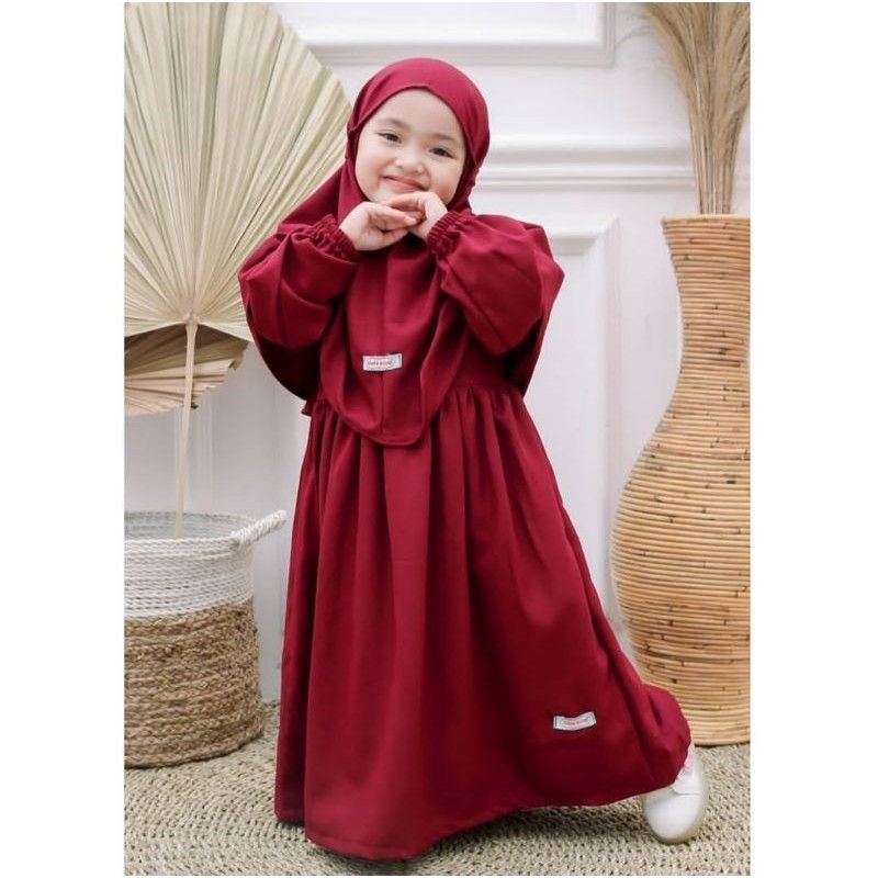 Gamis Anak Perempuan Model KEYRA Untuk Usia 1-8 Tahun Crinkle