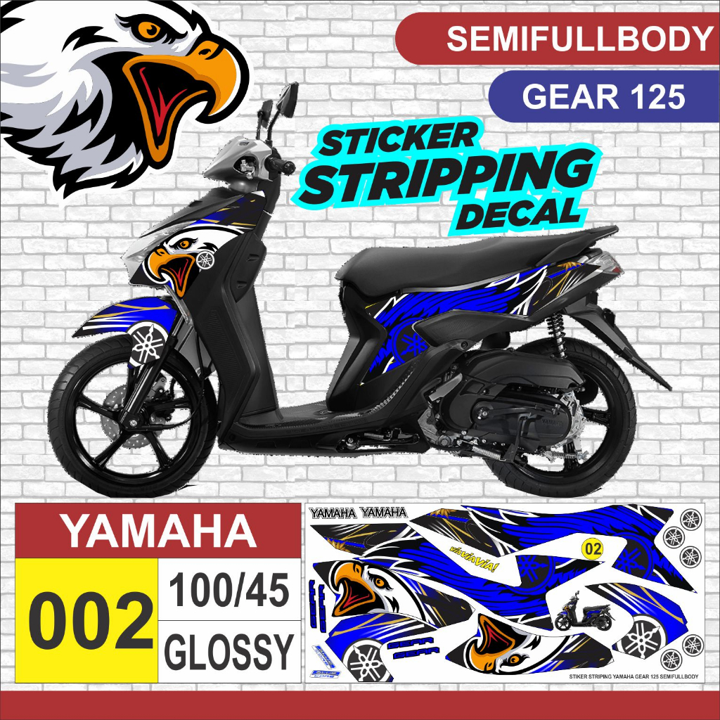 striping variasi Yamaha Gear 125 /stiker decal motor Gear 125 /stiker lis polet Yamaha Gear 125