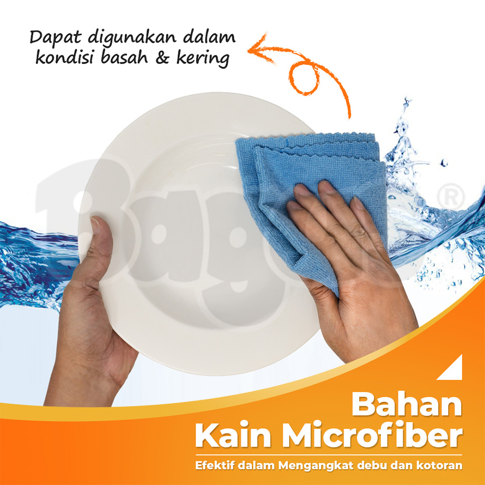 Bagus Micromate Kain Lap Microfiber Serbaguna 5's T(30 cm x 30 cm)