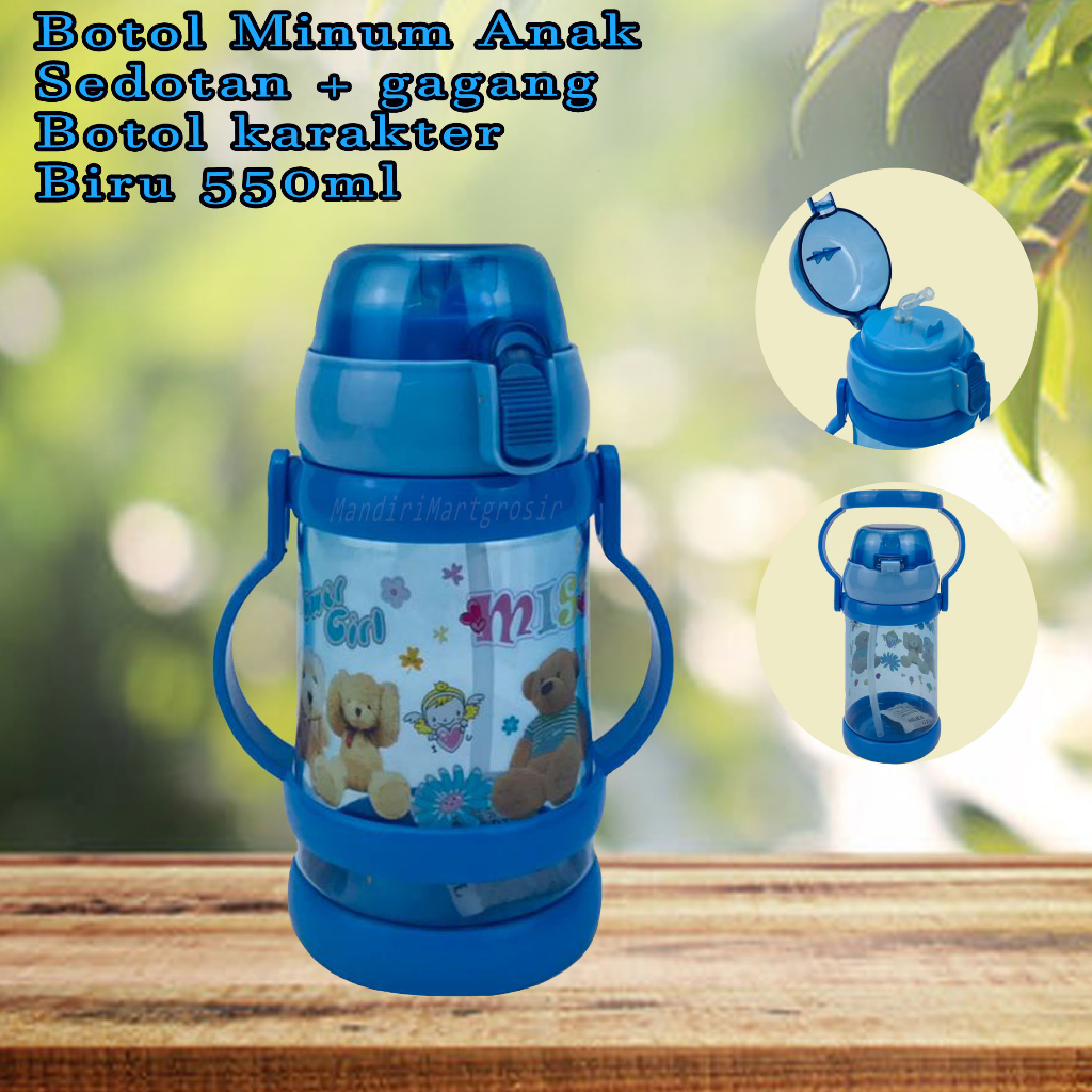 Botol Sedotan &amp; Gagang* Botol Minum Anak* Botol Karakter* 550ml