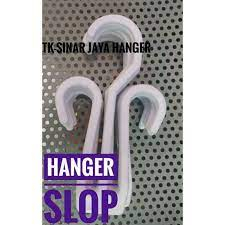 hanger slop plastik  warna putih dan butek  harga per lusin