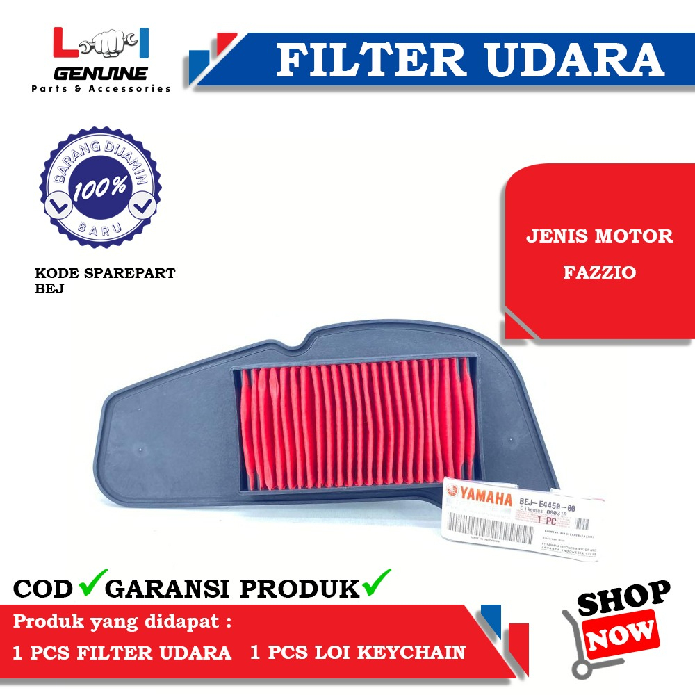 -LOI- FILTER UDARA YAMAHA FAZZIO BEJ