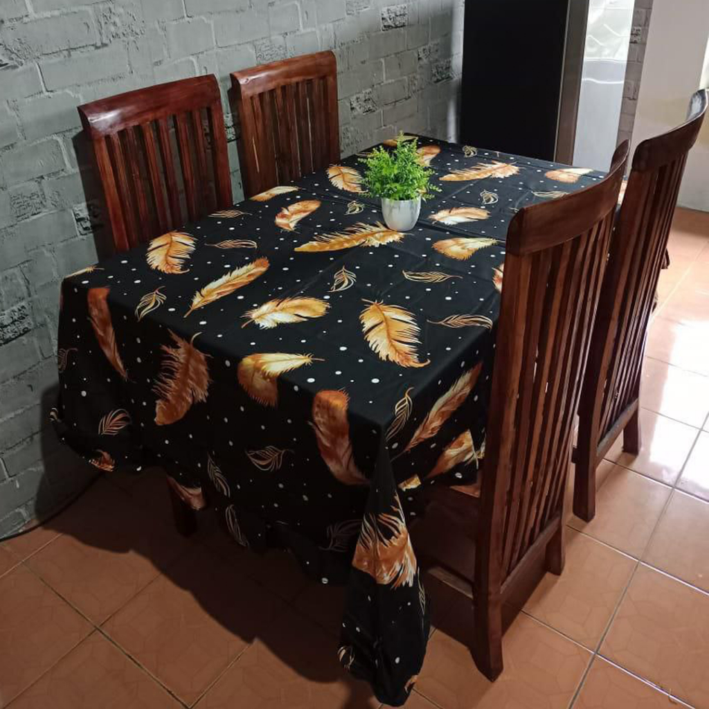 [✅COD] Taplak Meja Makan 6 kursi 140x220 Kain Katun Model Rumbai Aneka Motif Perlengkapan Dekorasi Dapur Rumah