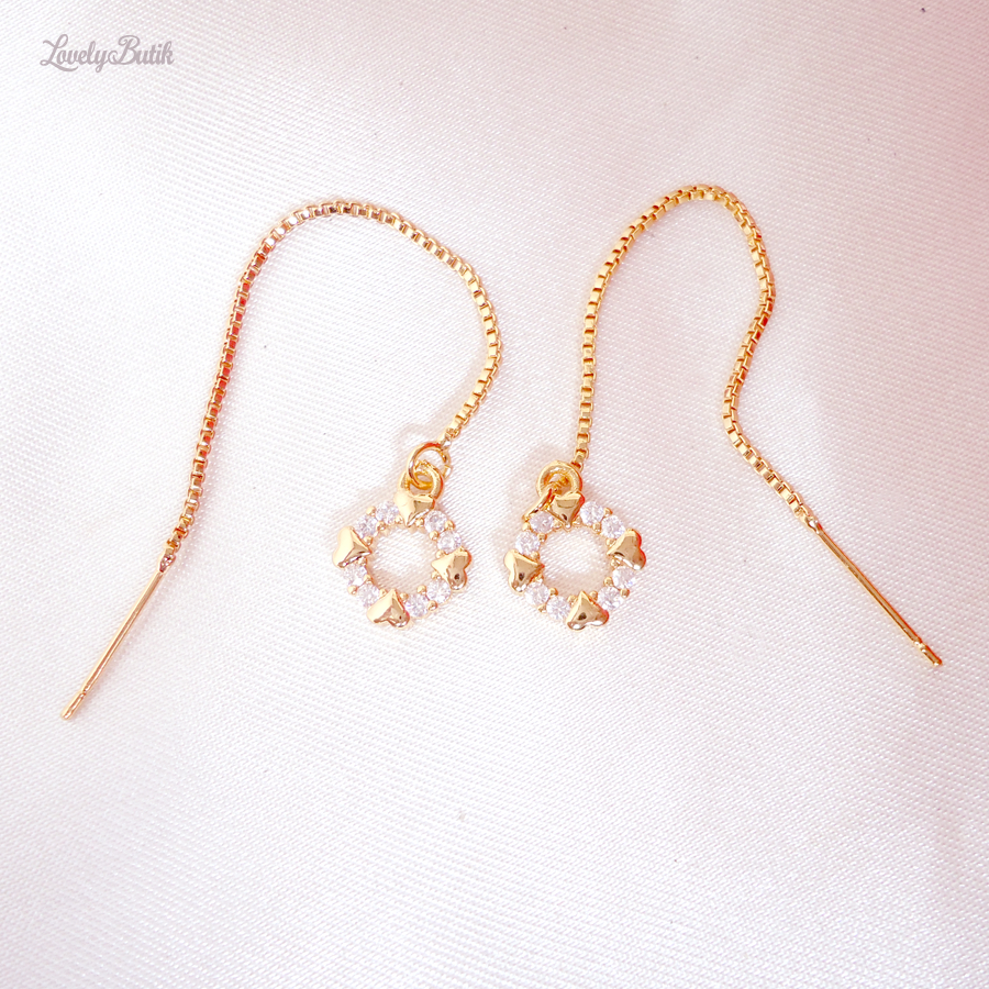 Anting Serut Xuping Wanita Anting-Anting Panjang Rumbai Rantai Permata Mewah Lind4 - Lovelybutik