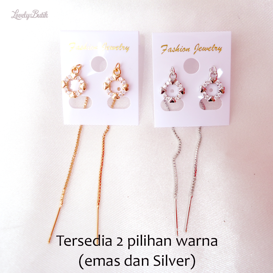 Anting Serut Xuping Wanita Anting-Anting Panjang Rumbai Rantai Permata Mewah Lind4 - Lovelybutik