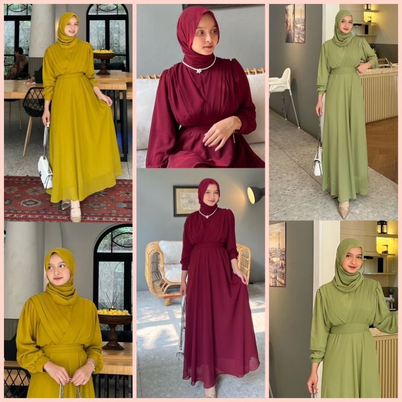 RANIA DRESS CERUTY FREE PASHMINA OOTD SIMPLE BRIDESMAID