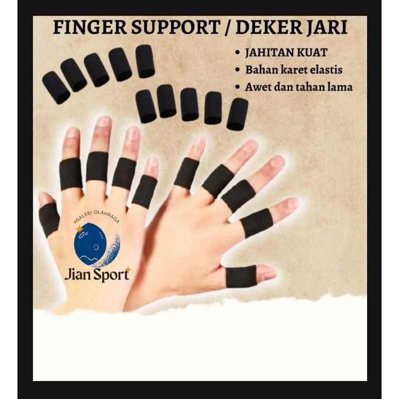 Finger Support Deker Pelindung Jari Tangan Karet Elastis Olahraga Volly Basket Kiper Futsal