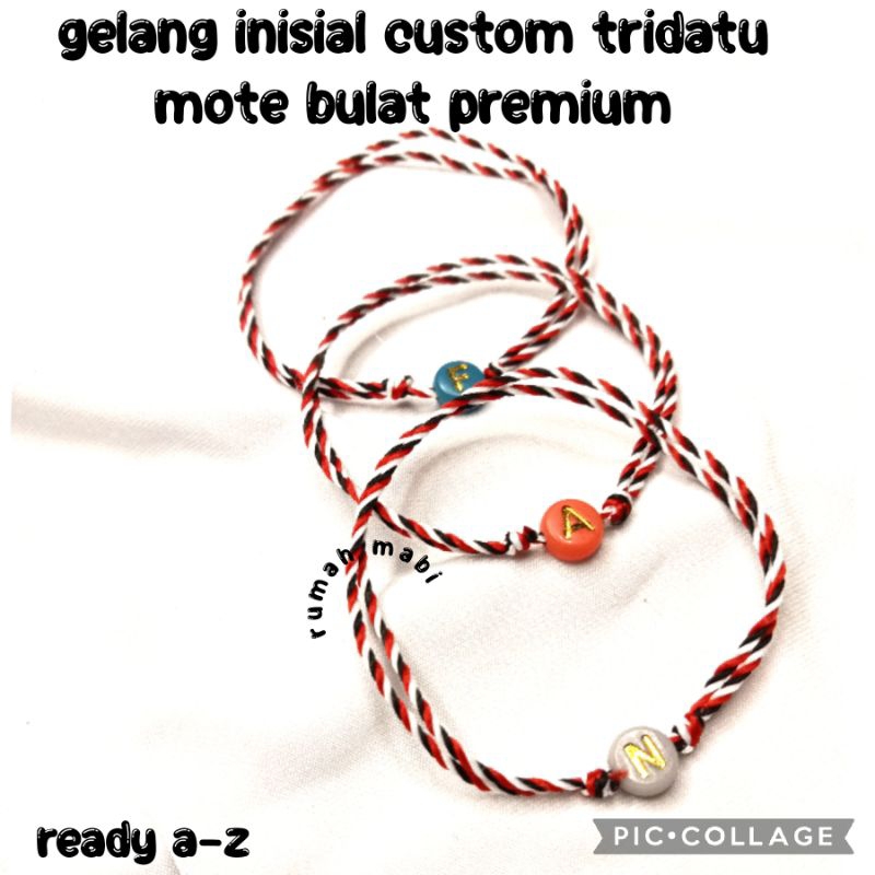 Gelang Tridatu inisial Mote gold doff premium! bonus tanpa minimal pembelian!