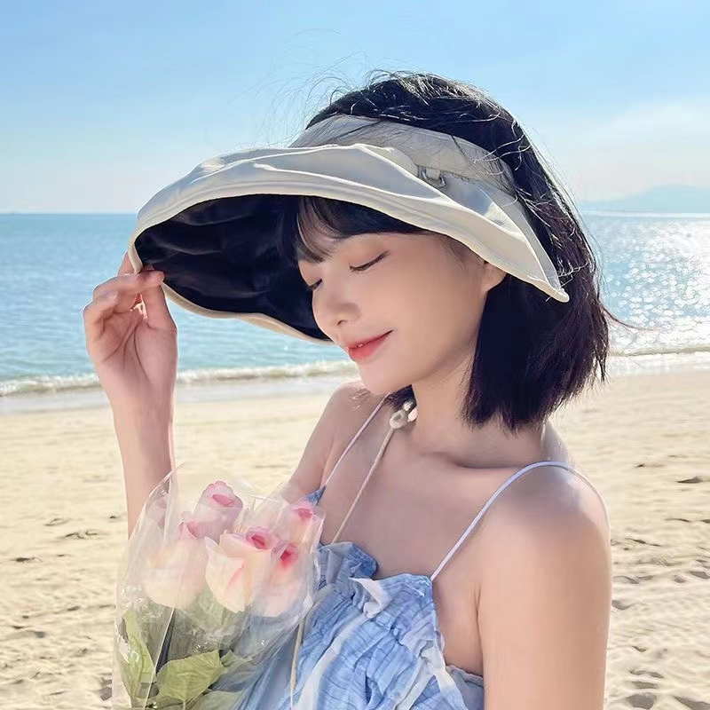 [2 in 1] Topi Bando Lipat Visor Pantai Musim Panas Kekinian Premium Quality Korean Fashion Import