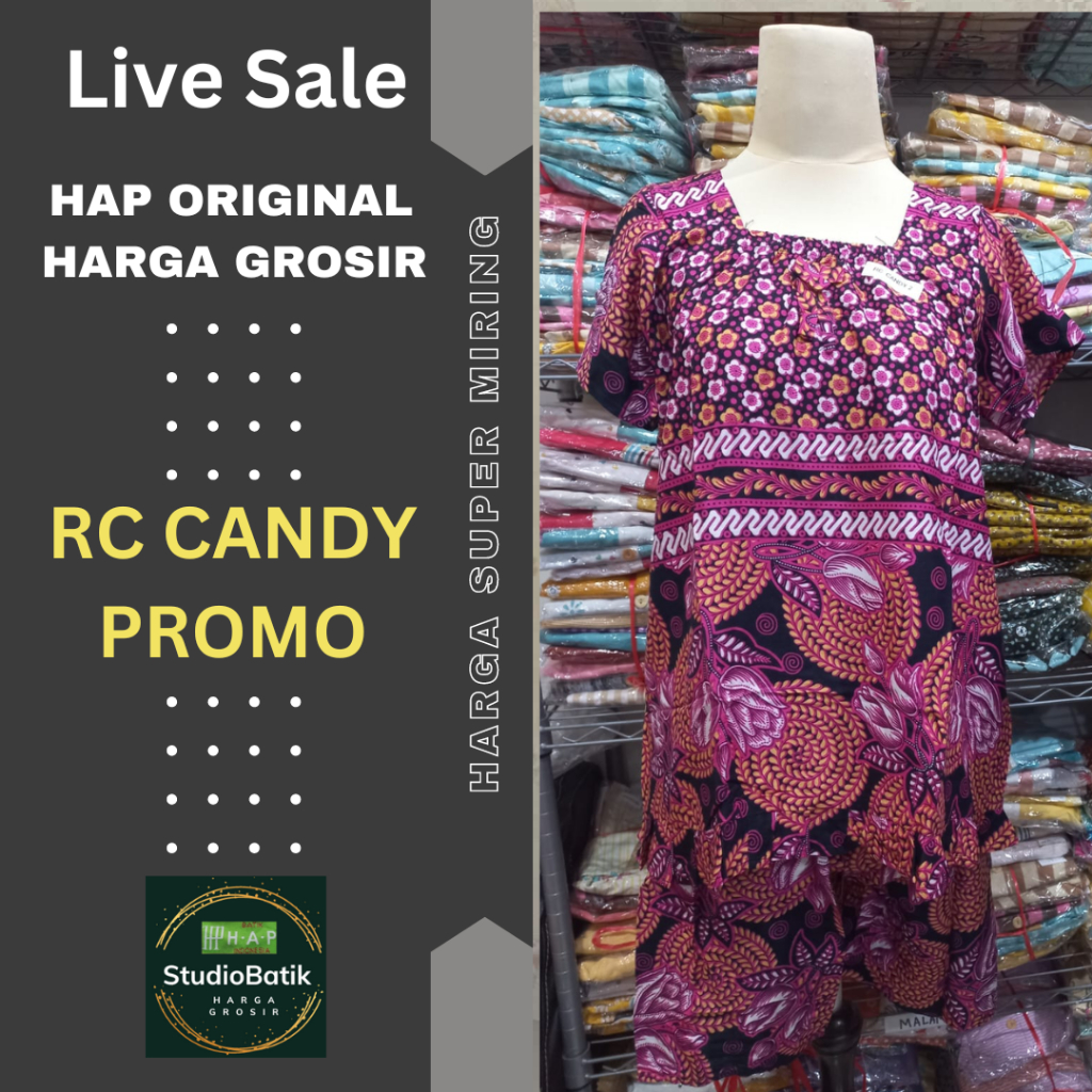 Daster Setelan One Piece BabyDoll RC Candy HAP Original StudioBatik.HAP Promo