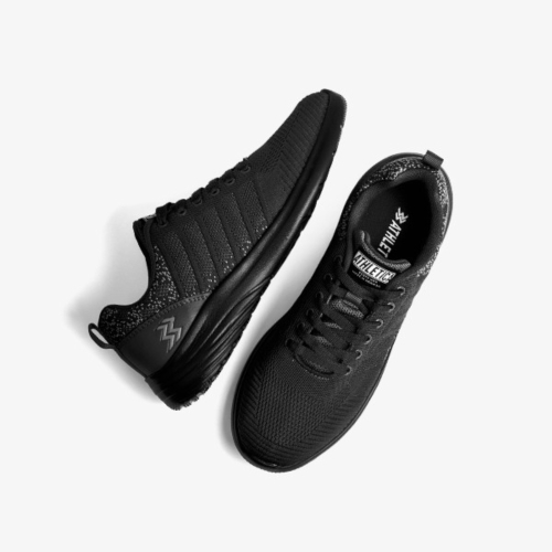 {MixaStore} AT 693 All Black  Sepatu Running - 42 Murah