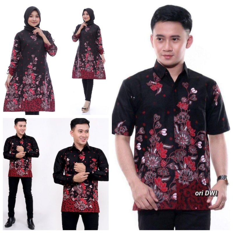 Batik Tunik Couple Modern Set Pakaian Couple Kemeja Batik Pria Batik Couple Dress Batik Baju Batik Couple