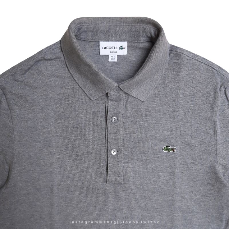 Polo Shirt Lacoste Long Sleeve Grey Authentic
