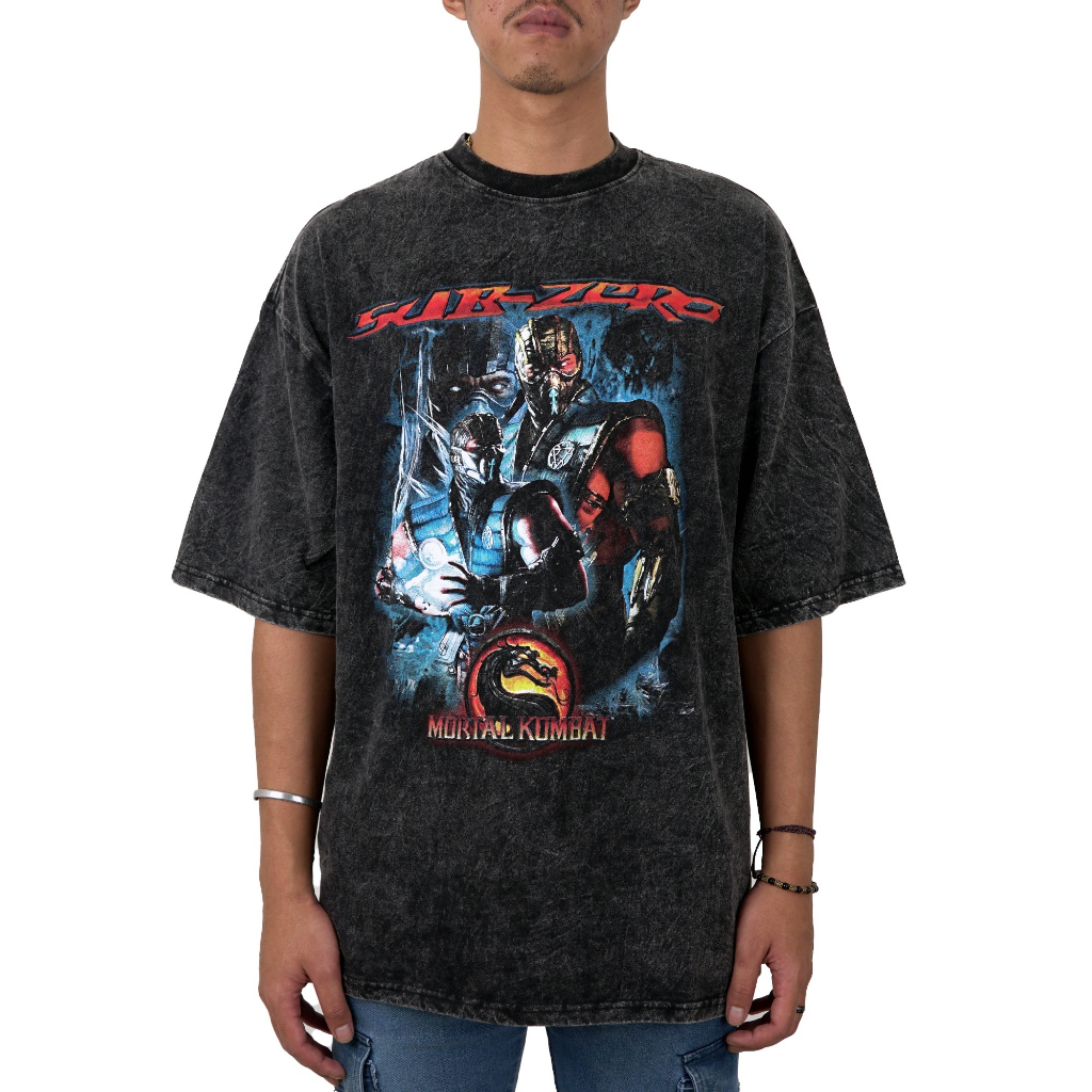 Toxic1805 Vintage Sub Zero Mortal Kombat Washing Oversize Tee T-Shirt Kaos