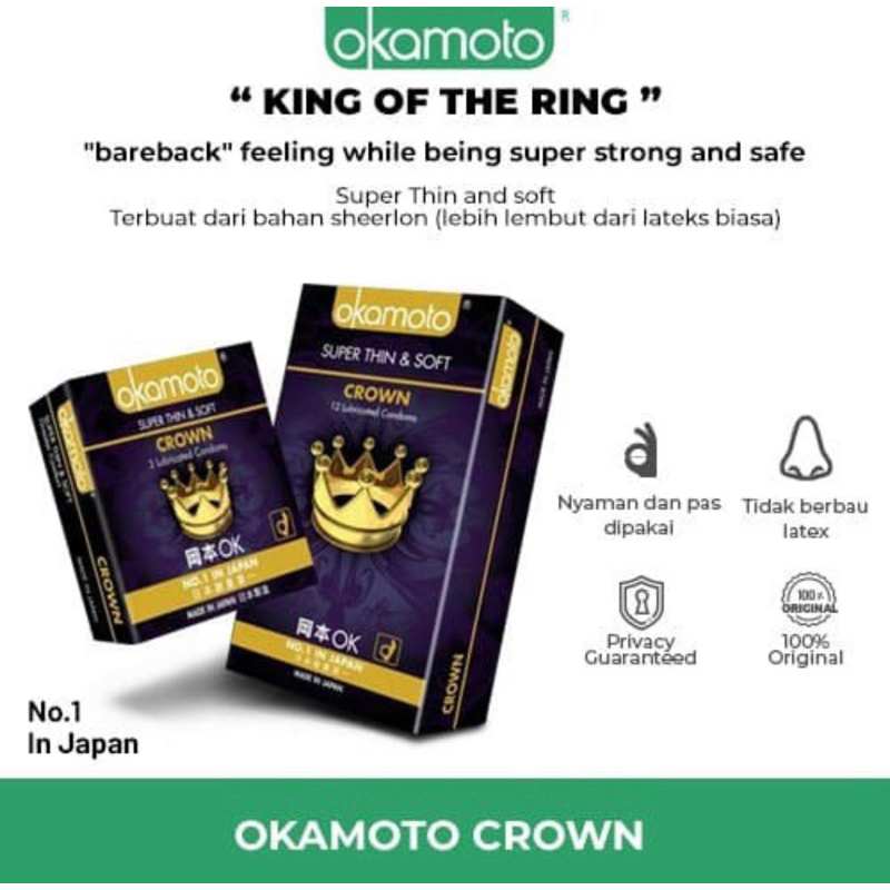 Okamoto crown isi 3 | isi 10 ( kondom super tipis )