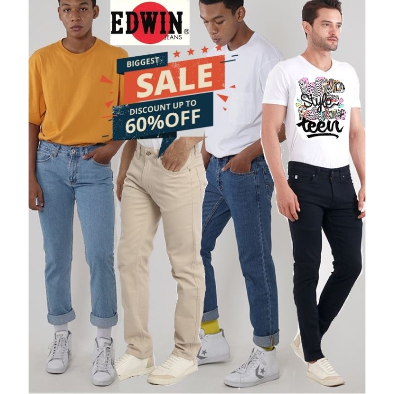 celana panjang jeans denim pria - long pants edwin jeans reguler jeans reguler zumbo size 27-42 orig