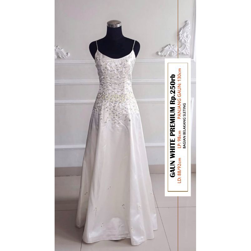 (GRATIS ONGKIR) GAUN WHITE PREMIUM 1/GAUN PESTA PRELOVED/GAUN PESTA BEKAS/GAUN EVENING/GAUN MOM SECO