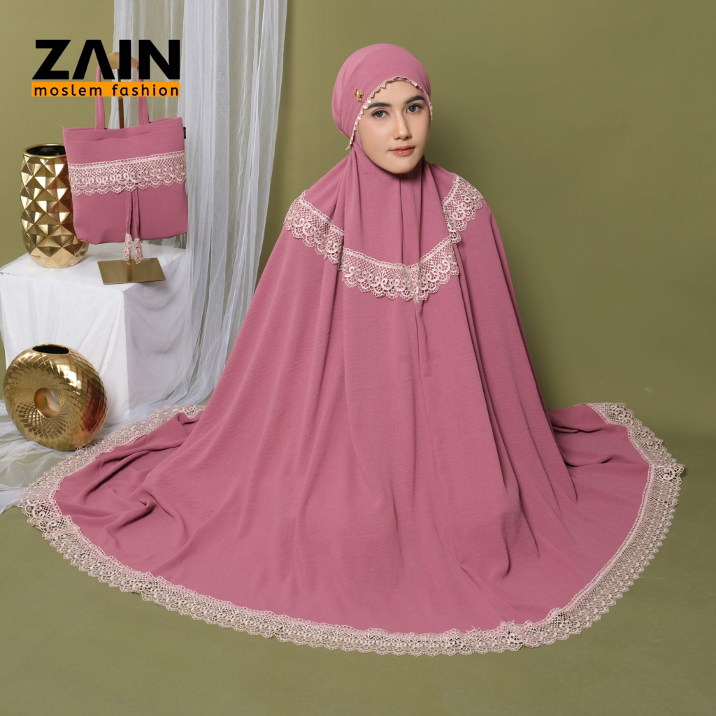 ZAIN - Mukena Dewasa Shanum 3in1 Crinkle Airplow Premium Jumbo Mewah