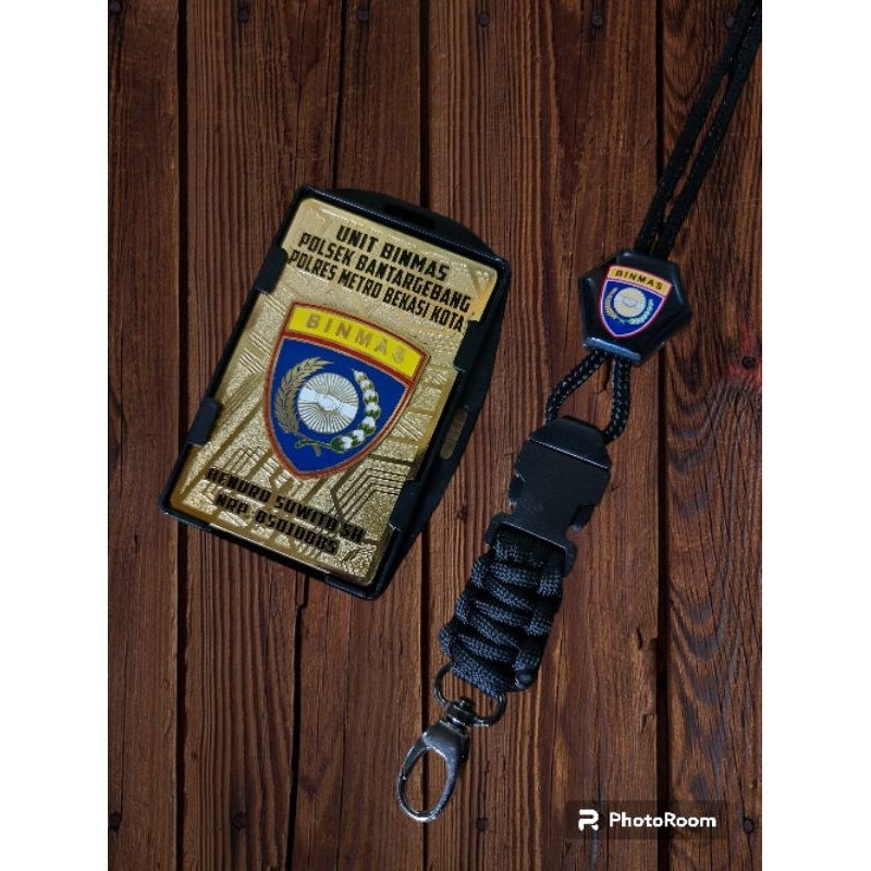 

plat id card lanyard holder logo BINMAS