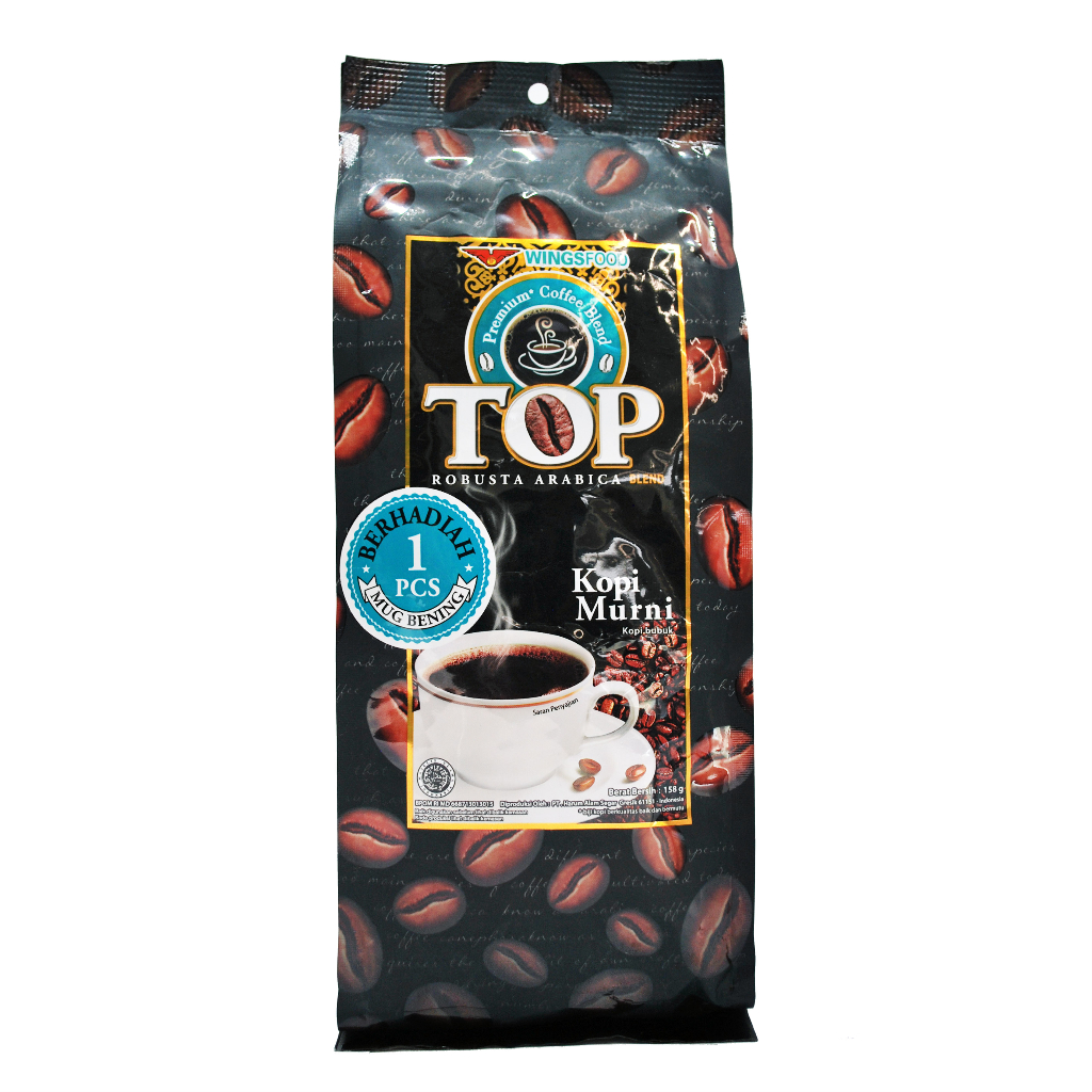 

KOPI HITAM MURNI GILING BUBUK TOP COFFEE ROBUSTA 165 GR