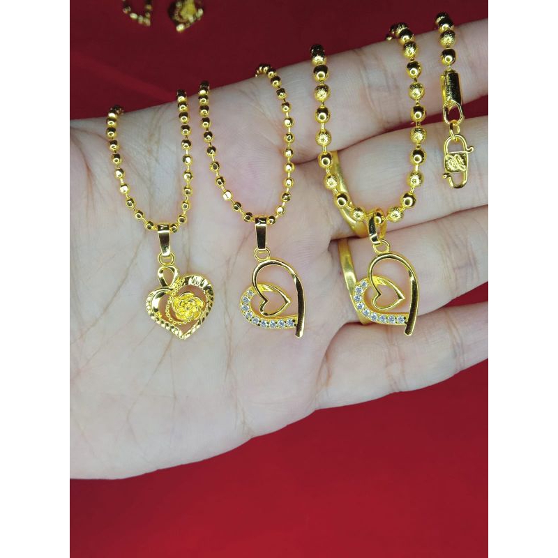 kalung merica love 2 lapis emas 24k