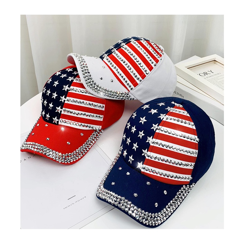 Topi motif bendera amerika untuk pria dan wanita