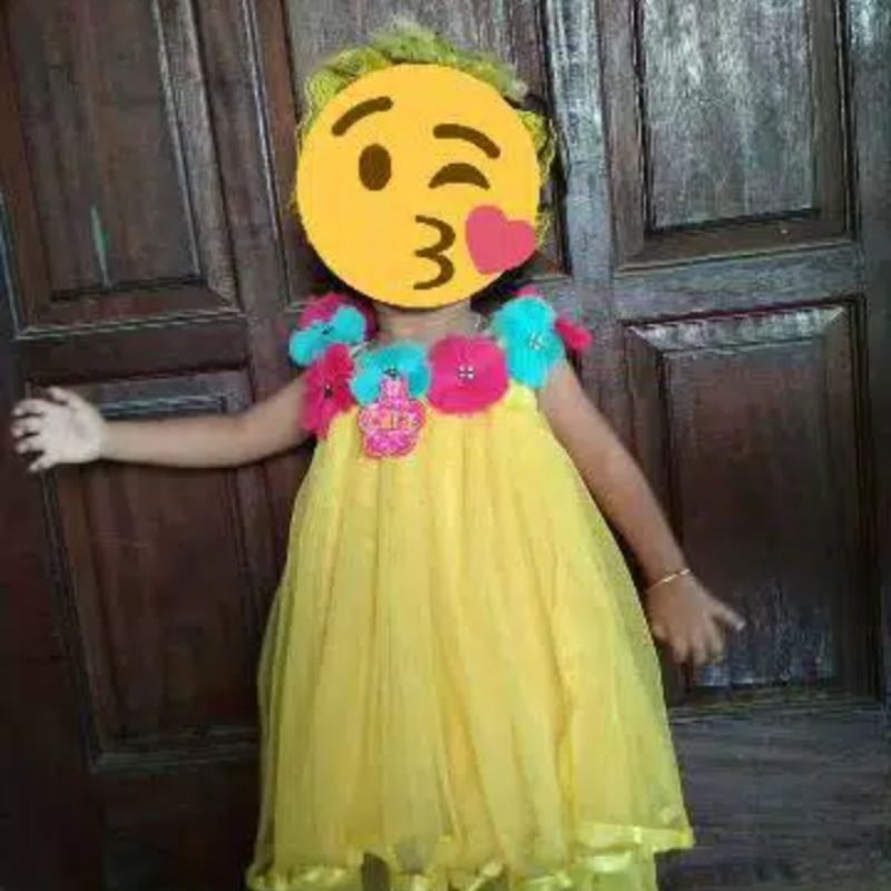 Dres anak perempuan1-3 tahun model bunga renda leher