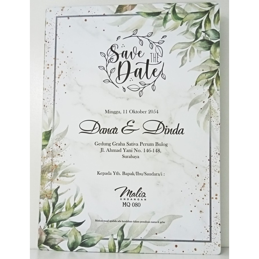 Undangan Nikah Maliq 80+Cetak+Plastik+Label