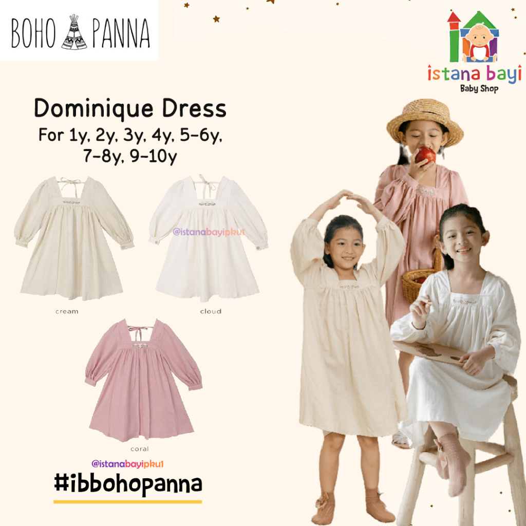 BOHOPANNA DOMINIQUE DRESS / DRESS ANAK PEREMPUAN 1-10 TAHUN