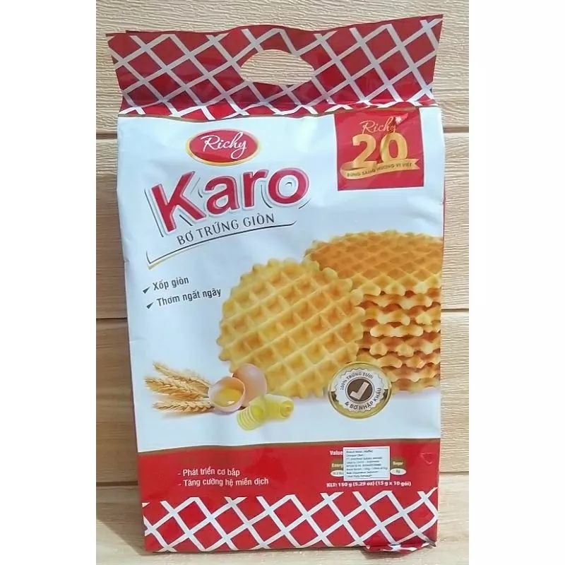 

Richy Karo Crispy Butter Waffles || Berat Bersih 150grm 24pcs