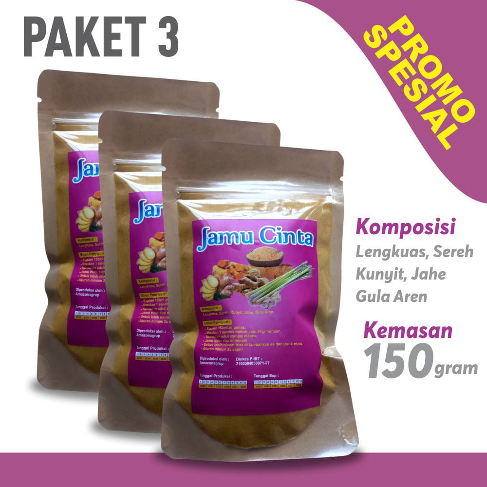 

Jamu Cinta-Jahe-Kunyit-Sereh-Lengkuas-Gula Aren-Paket 3