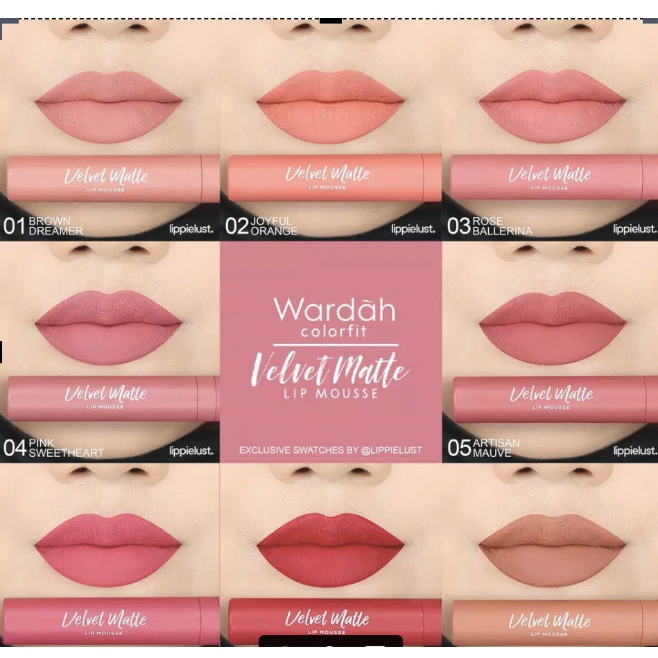 READY STOK- Wardah Colorfit Velvet Matte Lip Mousse | All Varian | Original Product