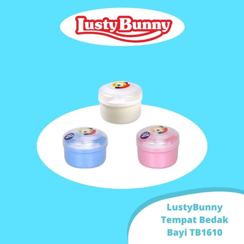 Lusty Bunny All In ONE Powder Case Anti Pecah Singel TB1612 - Double Case TB1600 TB1526 - Lustybunny Tempat Bedak Bayi - Lusty Buny Wadah Bedak Powder Bayi Dua Sekat Dua Sisi TB-1600 TB-1612